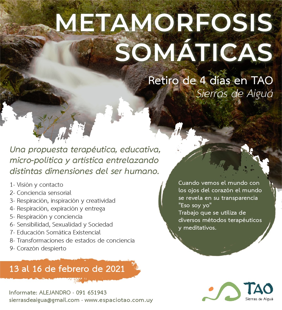 Retiro de 4 días en TAO - Metamorfosis Somáticas