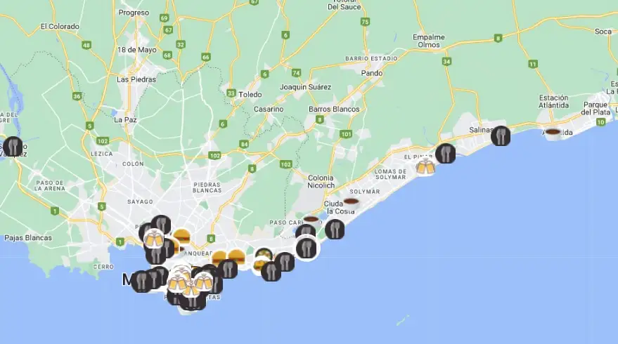 Influencers lanzan un Mapa de Bares para saber dónde ir a comer en Uruguay