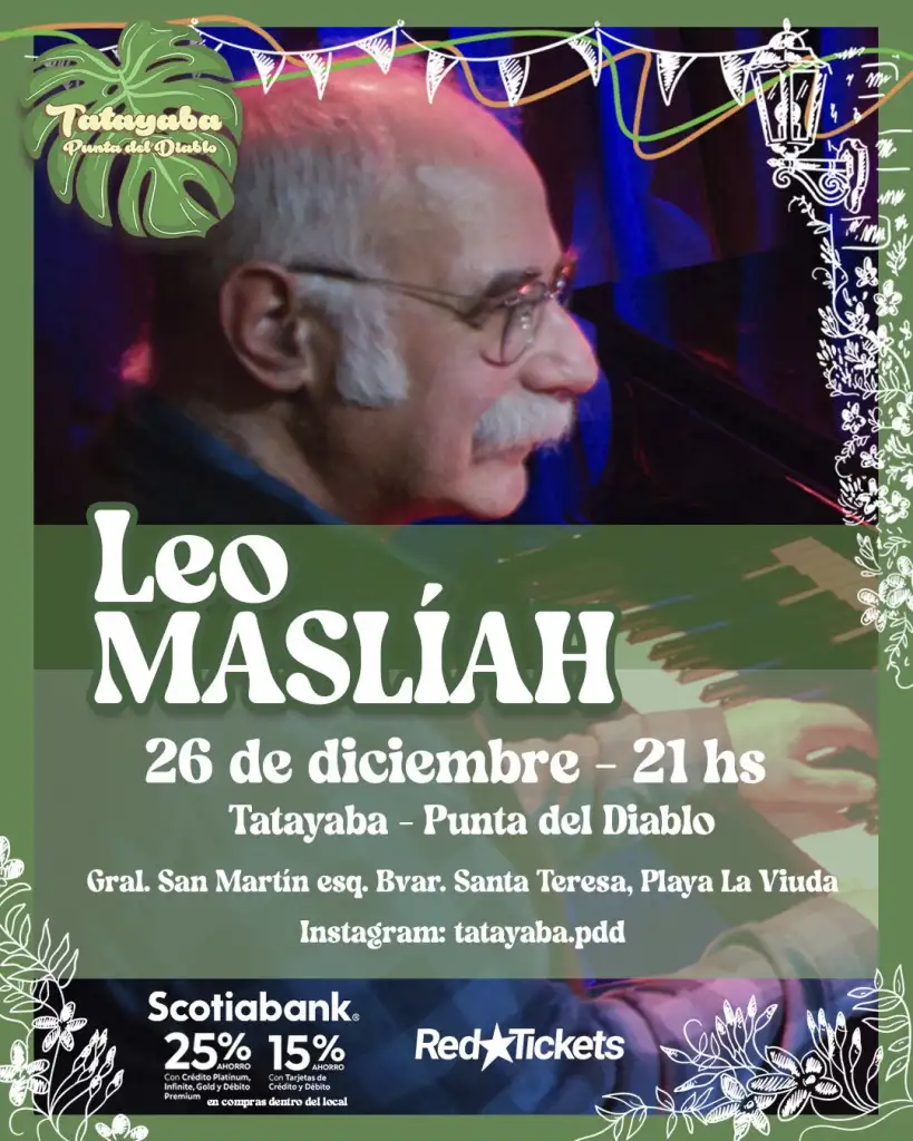 Leo Maslíah toca el 26 de diciembre en Punta del Diablo